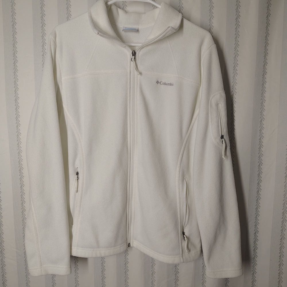 Columbia Women's Classic White Fleece Zip Up